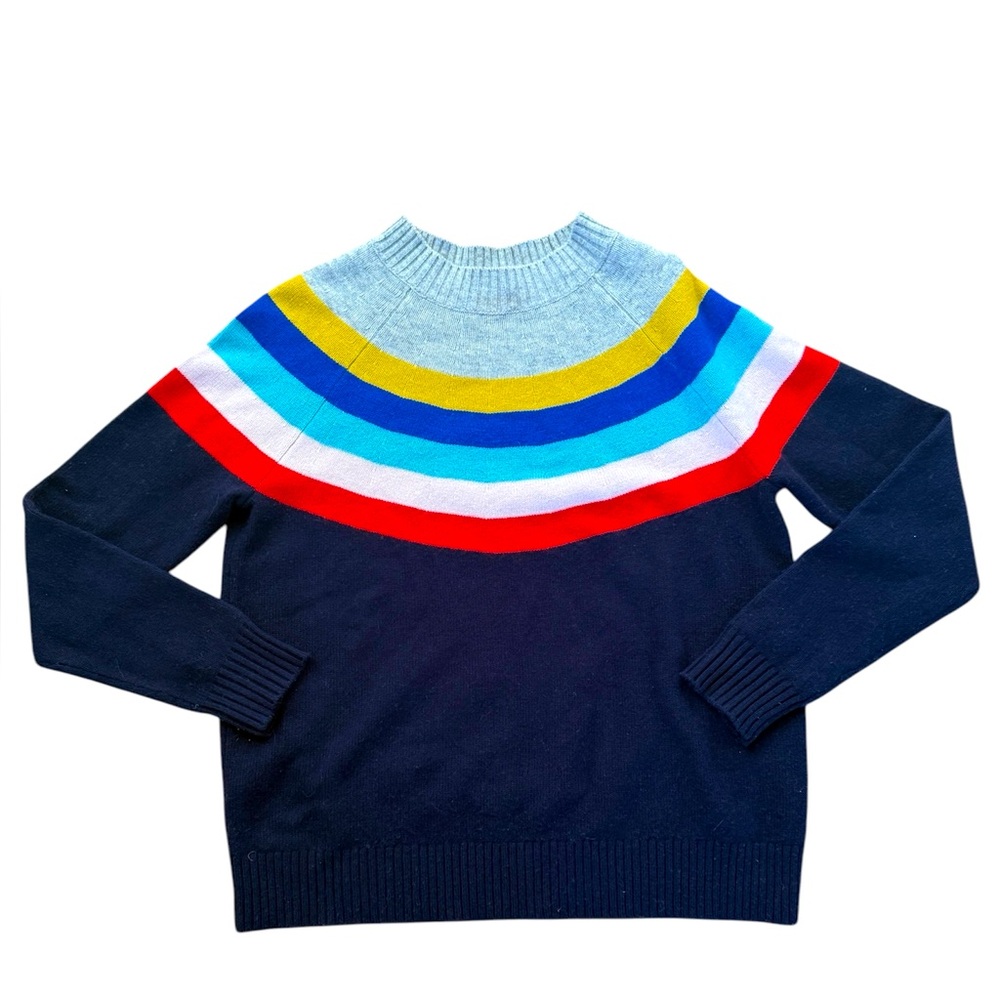 Boden cashmere blend rainbow colorblock sweater, size XS EUC